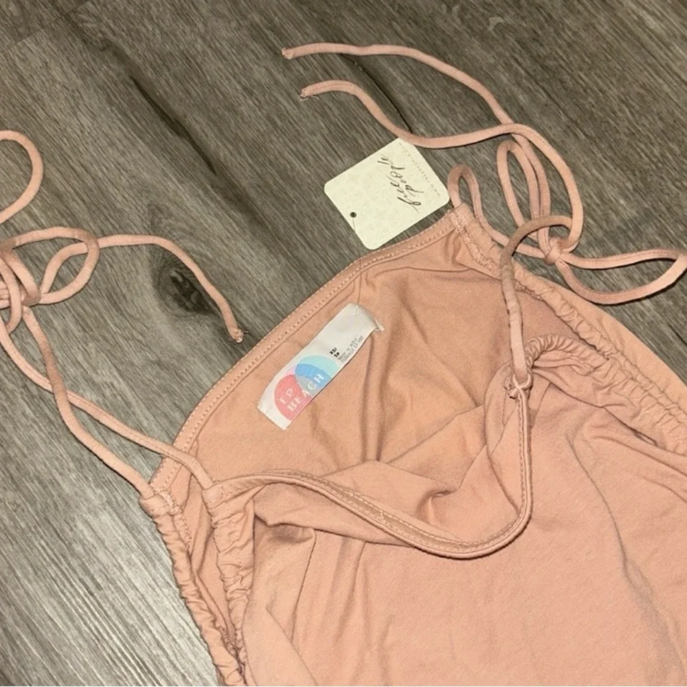 Free People Liza Drop Waist Midi Dress in Tuscany (taupe rose) - Picture 2 of 7